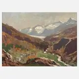 Adolf Hasenkamp, Berglandschaft, Öl auf Hartfaserplatte