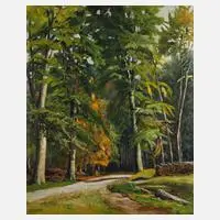 Carl Rang, Sonniger Waldrand, Öl auf Leinwand