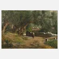 Mediterrane Szene by Isadora Ressler, 1909, Öl auf Leinwand, offered Feb 2024