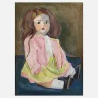 Fritz Steinert, Puppenportrait, Öl auf Leinwand und Keilrahmen