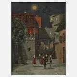Emil Hildebrand, "Das Ständchen", Öl auf Sperrholz