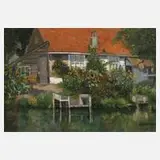 Impressionist, Haus am Kralingse Plas (Rotterdam), Öl auf Leinwand