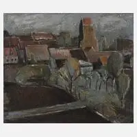 Lothar Gemmel, Kleinstadt, Öl auf Leinwand