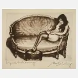 Max Brüning, Damenakt auf Sofa