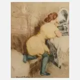 Manuel Robbe, Bei der Morgentoilette, Farbradierung