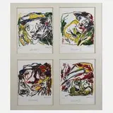 Cäsar Radetzky, Vier expressive Portraits, Farbsiebdrucke