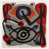 A. R. Penck, Blatt aus der Kopenhagen-Suite II, Farblithographie auf Velin