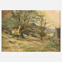 Carl Irmer, Baumgruppe im Sonnenschein, Aquarell und Deckfarben über Graphit