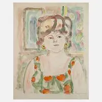 Prof. Ivo Hauptmann, Frauenportrait, 1967, Aquarell über Graphit