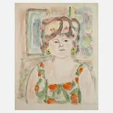 Prof. Ivo Hauptmann, Frauenportrait, 1967, Aquarell über Graphit