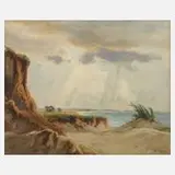 Adolf Jöhnssen, Ostseestrand, 1936, Mischtechnik auf dünnem Malkarton