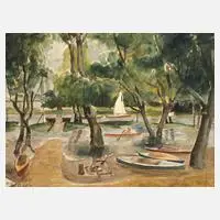 Hochwasser in Schierstein by Karl Otto Hy, Aquarell, offered Feb 2024