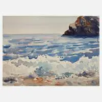 August Trummer, "In der Bucht...", Aquarell