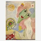 Marcus Ipsen, Frauenportrait, 1970, Aquarell und Tuschefeder auf leichtem Büttenkarton