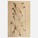 Prof. Horst Egon Kalinowsky, "Strukturgerüst I", 1965, Tusche und Aquarell auf Papier und auf Hartfaserplatte kaschiert