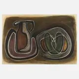 Josef Seidl-Seitz, Abstrakte Komposition I, Kreiden und Kohle auf bräunlichem Maschinenbütten