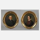 Carl Mittenzwey, Paar Portraitpendants, 1877, Öl auf Leinwand