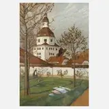 Fritz Beckert, Erlweinscher Schlachthof in Dresden, 1910, Mischtechnik