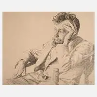Otto Greiner, Portrait Prof. Paul Horst-Schulze, Lithographie über Tonplatte