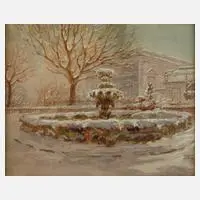Karl Hübschmann, Winter im Zwinger Dresden, Mischtechnik
