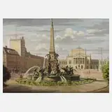 A. Julich, Mendebrunnen in Leipzig, Öl auf Leinwand