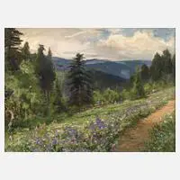 Franz Schreyer, "Blick ins Oratal", Öl auf Leinwand