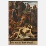 Kreuzwegszene, "Jesus wird an´s Kreuz genagelt", Öl auf Leinwand