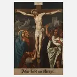 Kreuzwegszene, "Jesus stirbt am Kreuze", Öl auf Leinwand