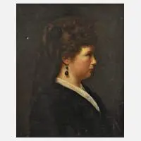 Bussmann, Dame mit Perlenohrring, Öl auf Leinwand