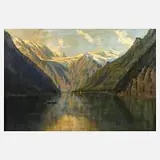 Adolf Dressler, Blick über den Königssee, Öl auf Leinwand