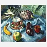 Hermann Drost, "Die Kostbare Tasse", Öl auf Malkarton