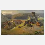Fritz Raupp, "Die Heimkehr", Ölmalerei auf Malkarton