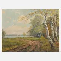 Max Richter, Sommer am See, Öl auf Leinwand