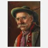 Walter Roessler, Alter Bayer, Öl auf Holztafel