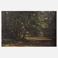 Richard Voltz, Parklandschaft, Öl auf Malkarton