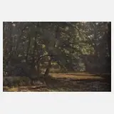 Richard Voltz, Parklandschaft, Öl auf Malkarton