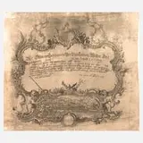 Franz Xaver Schönbächler, Gesellenbrief Luzern (18. Jh.), Kupferstich auf Bütten