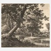 Anthonie Waterloo, Der schräg wachsende Baum, Radierung