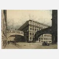 "Deutsche Bank, Berlin" by Josef Eidenberger, Farbradierung, offered Mar 2024