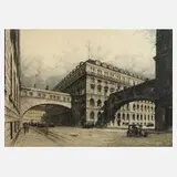 Prof. Josef Eidenberger, "Deutsche Bank, Berlin", Farbradierung