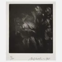 Prof. Alfred Hrdlicka, Skizze zu Humanae Vitae, 1968, Aquatinta
