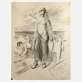 Max Liebermann, "Den Müttern der Zwölftausend", Lithographie auf schwachem Maschinenbütten