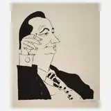 Prof. Arno Mohr, "Walther Klemm", 1973, Lithographie auf leichtem Karton