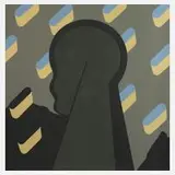 Pál Deim, "Idol", 1989, Farbsiebdruck auf leichtem Karton