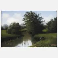 Cai Rönnow, In der Flussaue, Gouache