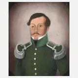 Biedermeierportrait, Oberförster Wilhelm Drechsler (Bebra), Pastell auf Holzplatte