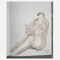 Werner Stötzer, Buch mit aquarellierter Zeichnung, aquarellierten