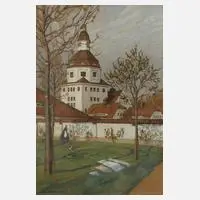 Fritz Beckert, Erlweinscher Schlachthof in Dresden, 1910, Mischtechnik