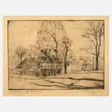 Martin Erich Philipp, "Dorfstraße im Frühling", 1917, Radierung