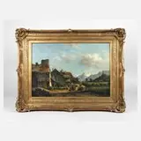Marinus van Raden, Sommerlandschaft, Öl auf Leinwand und Holzplatte